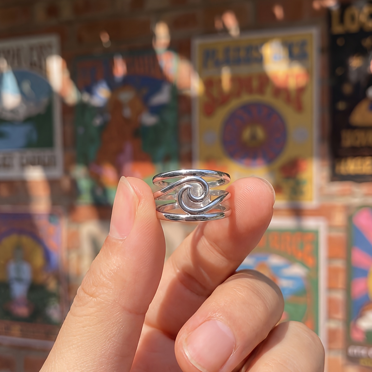 Women's Small Mouse Loop Open-Front Ring, Everyday Fashion